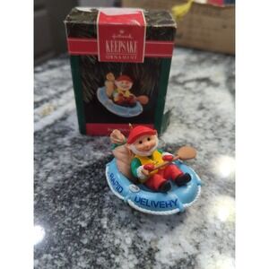 Hallmark "Rapid Delivery" Keepsake Ornament 1992 Raft Boat River Rafting